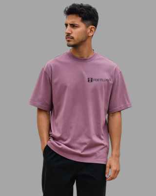 Lavender Minimal Logo Tee  PRINTWAR Edition 210GSM