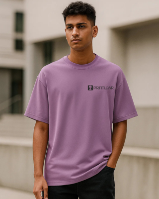 Lavender Minimal Logo Tee  PRINTWAR Edition 210GSM