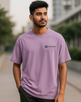 Lavender Minimal Logo Tee  PRINTWAR Edition 210GSM