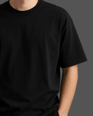 Black Oversized T-Shirt with Traditional Kathakali Art Print
